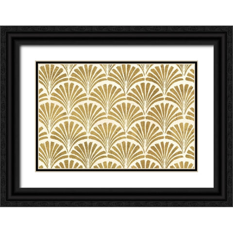 Winged Study Pattern VIII Gold Crop Black Ornate Wood Framed Art Print with Double Matting by Penner, Janelle