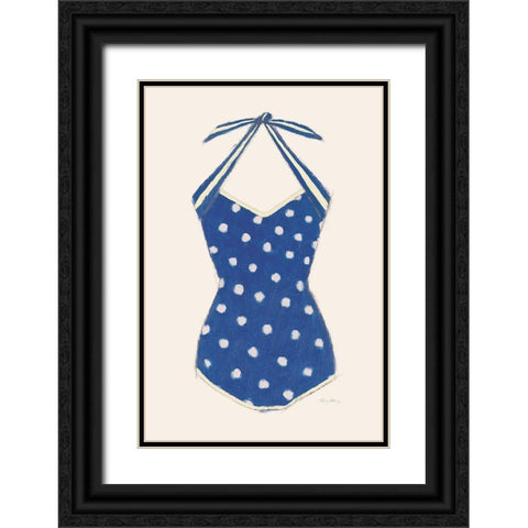 Retro Swimwear II Navy Black Ornate Wood Framed Art Print with Double Matting by Adams, Emily