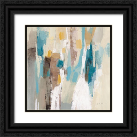 Steps on Sand II Navy Sq Black Ornate Wood Framed Art Print with Double Matting by Vassileva, Silvia