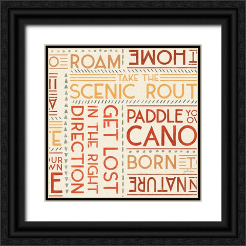 Born to Roam Pattern VB Black Ornate Wood Framed Art Print with Double Matting by Penner, Janelle