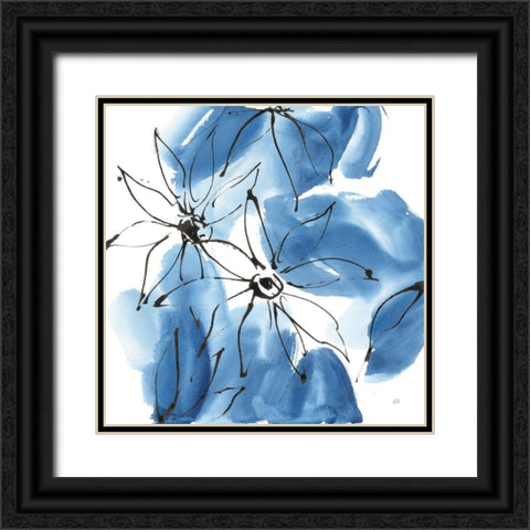 Indigo Neutrals II Black Ornate Wood Framed Art Print with Double Matting by Paschke, Chris