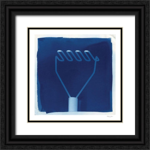 Cyanotype Kitchen IX Black Ornate Wood Framed Art Print with Double Matting by Green, Nancy