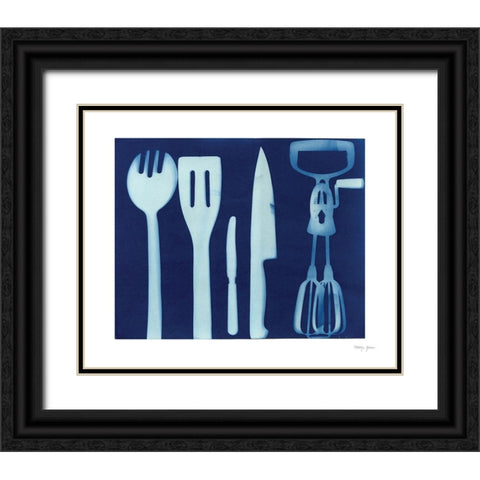 Cyanotype Kitchen XVI Black Ornate Wood Framed Art Print with Double Matting by Green, Nancy
