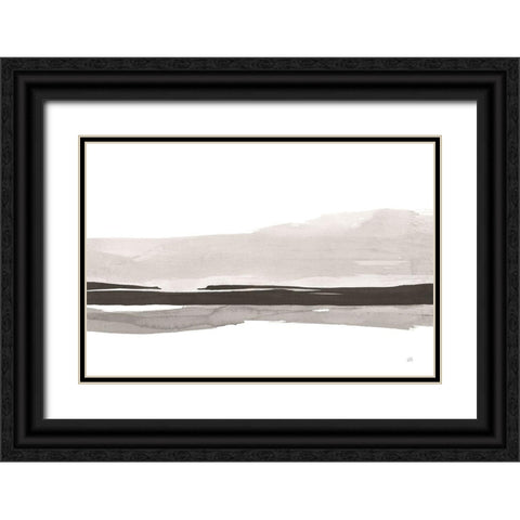 Marbled Gray III Black Ornate Wood Framed Art Print with Double Matting by Paschke, Chris