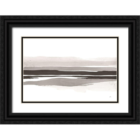 Marbled Gray IV Black Ornate Wood Framed Art Print with Double Matting by Paschke, Chris
