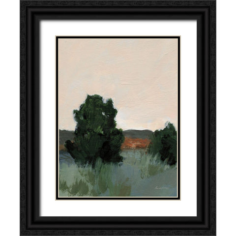 Desert Green Black Ornate Wood Framed Art Print with Double Matting by Munger, Pamela