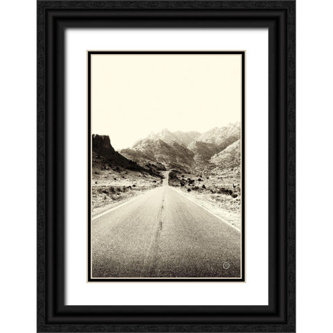 Road to Old West Black Ornate Wood Framed Art Print with Double Matting by Larson, Nathan