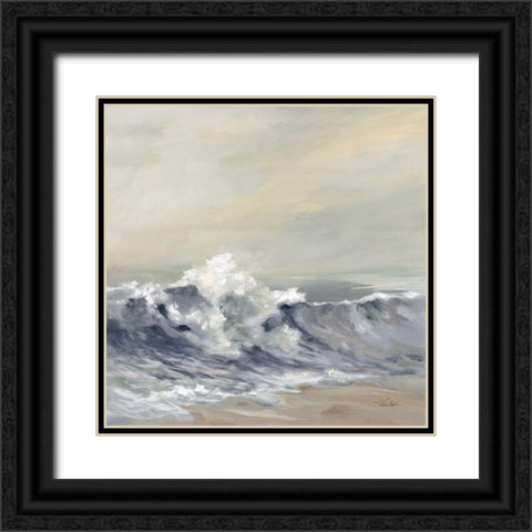 Splashing Wave Black Ornate Wood Framed Art Print with Double Matting by Vassileva, Silvia
