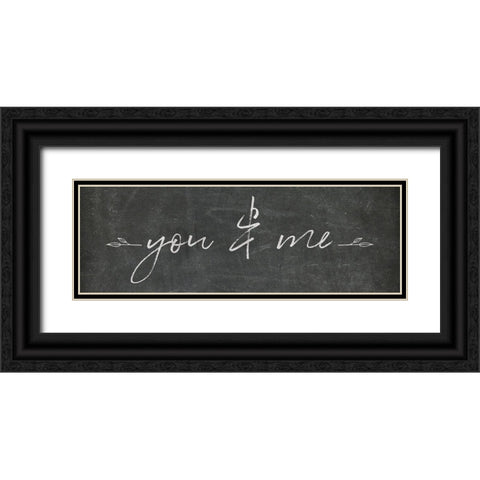 You and Me Black Ornate Wood Framed Art Print with Double Matting by Adams, Sarah