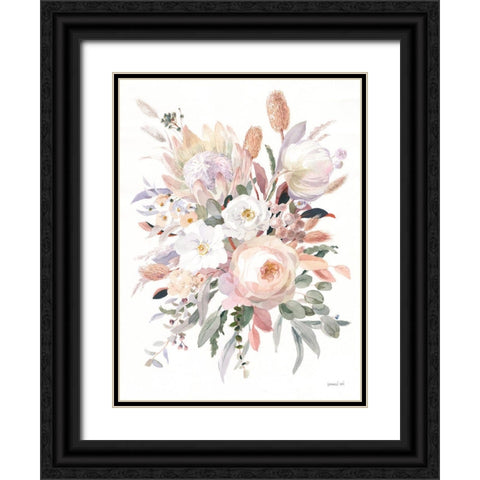 Subtle Beauty Black Ornate Wood Framed Art Print with Double Matting by Nai, Danhui