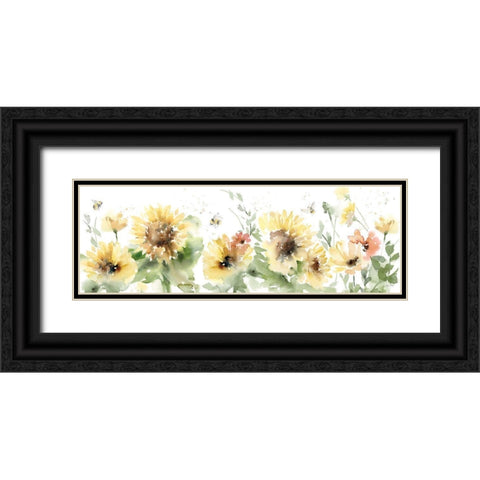 Sunflower Meadow VI Black Ornate Wood Framed Art Print with Double Matting by Pete, Katrina