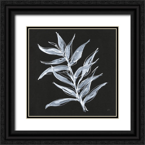 White Fern II Black Ornate Wood Framed Art Print with Double Matting by Paschke, Chris