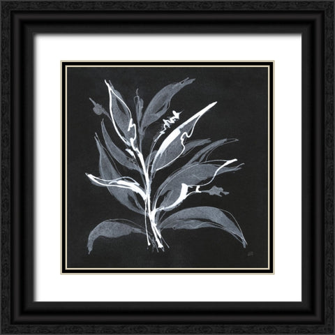 Chalkboard Branch II Black Ornate Wood Framed Art Print with Double Matting by Paschke, Chris