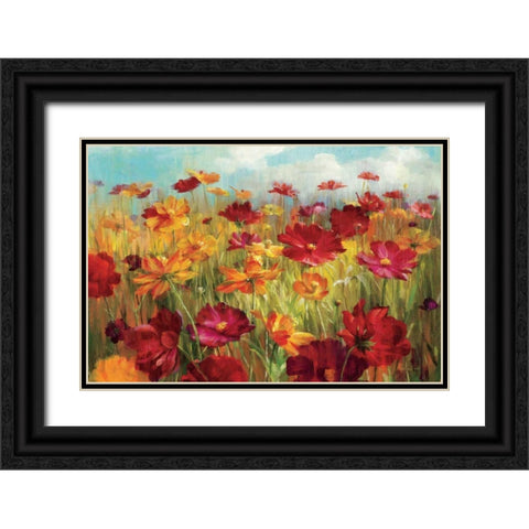 Cosmos in the Field Black Ornate Wood Framed Art Print with Double Matting by Nai, Danhui