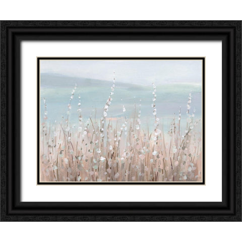 Coastal Morning Blooms Black Ornate Wood Framed Art Print with Double Matting by Nai, Danhui