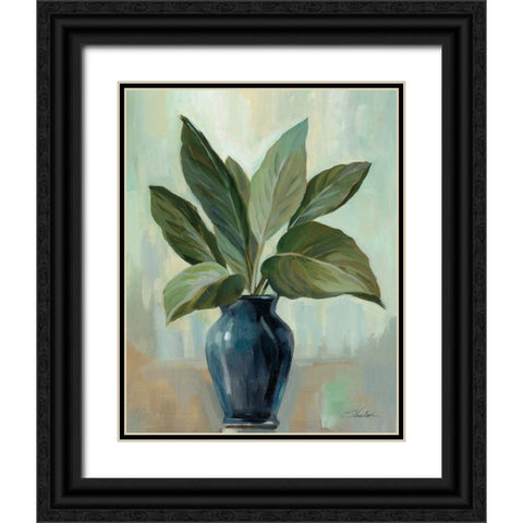 Mint and Blue Still Life Black Ornate Wood Framed Art Print with Double Matting by Vassileva, Silvia