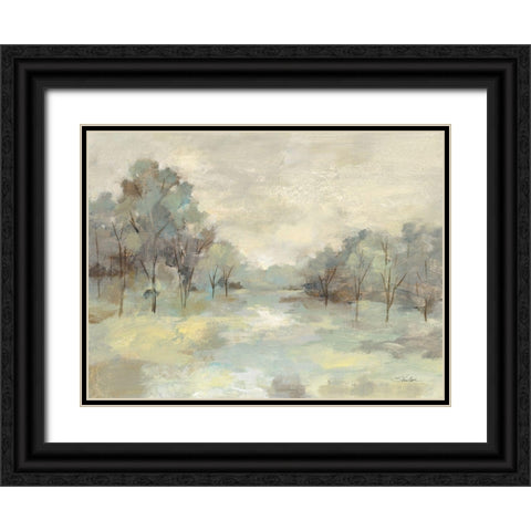 Scenic Treescape Black Ornate Wood Framed Art Print with Double Matting by Vassileva, Silvia