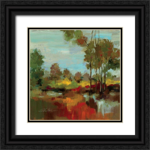 Hidden Pond Hues II Black Ornate Wood Framed Art Print with Double Matting by Vassileva, Silvia