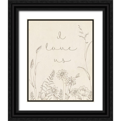 Butterfly Garden II Sentiment Black Ornate Wood Framed Art Print with Double Matting by Nai, Danhui