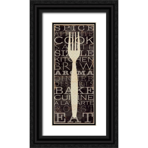 Kitchen Words I Black Ornate Wood Framed Art Print with Double Matting by Pela Studio