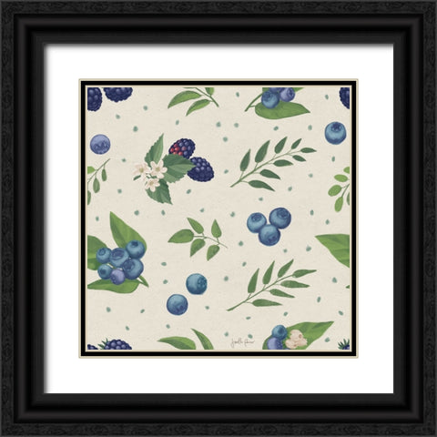 Berry Breeze Pattern II Black Ornate Wood Framed Art Print with Double Matting by Penner, Janelle