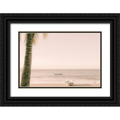 Dominican Fishing Boats Black Ornate Wood Framed Art Print with Double Matting by Larson, Nathan