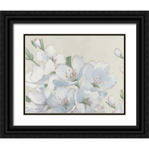 Spring Apple Blossoms Neutral Black Ornate Wood Framed Art Print with Double Matting by Wiens, James