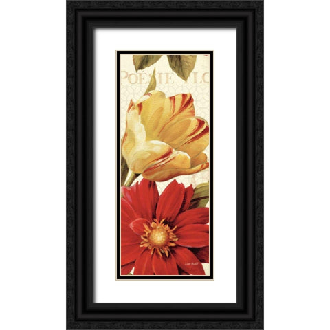 Poesie Florale Panel II Black Ornate Wood Framed Art Print with Double Matting by Audit, Lisa