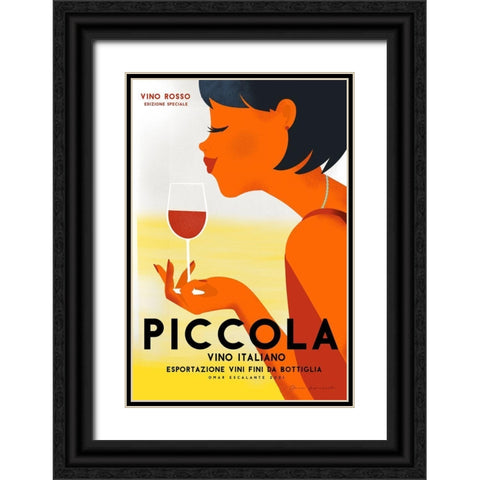 Vino Rosso II Black Ornate Wood Framed Art Print with Double Matting by Escalante, Omar