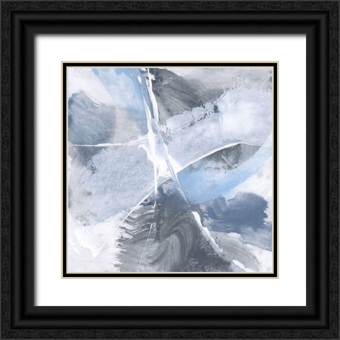 White Line Blues III Black Ornate Wood Framed Art Print with Double Matting by Paschke, Chris