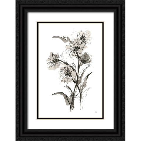 Daisy II Black Ornate Wood Framed Art Print with Double Matting by Paschke, Chris