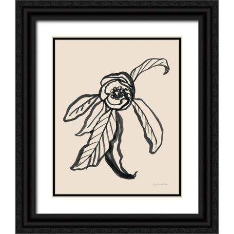 Ink Sketch Flower Black Ornate Wood Framed Art Print with Double Matting by Miller, Sara Zieve