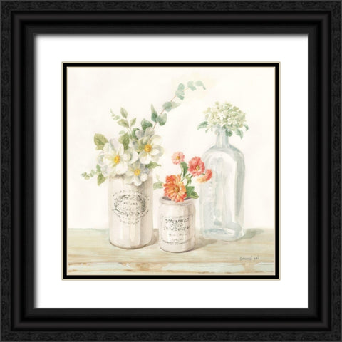 Marmalade Flowers III Black Ornate Wood Framed Art Print with Double Matting by Nai, Danhui