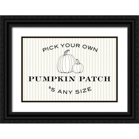 Pumpkin Patch Black Ornate Wood Framed Art Print with Double Matting by Wild Apple Portfolio