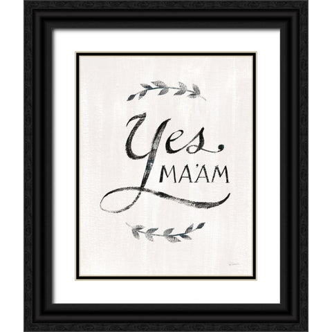 Yes Maam v2 Black Ornate Wood Framed Art Print with Double Matting by Schlabach, Sue