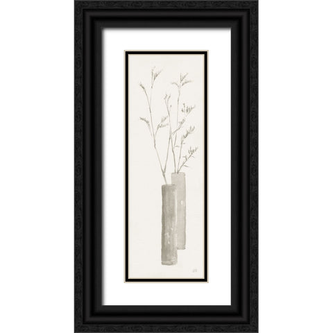 Neutral Grass Black Ornate Wood Framed Art Print with Double Matting by Paschke, Chris