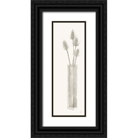 Neutral Thistle Black Ornate Wood Framed Art Print with Double Matting by Paschke, Chris