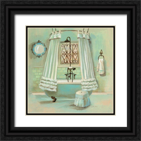 Glass Tile Bath II Black Ornate Wood Framed Art Print with Double Matting by Vassileva, Silvia