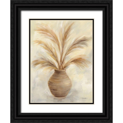 Vase of Grasses II Black Ornate Wood Framed Art Print with Double Matting by Vassileva, Silvia