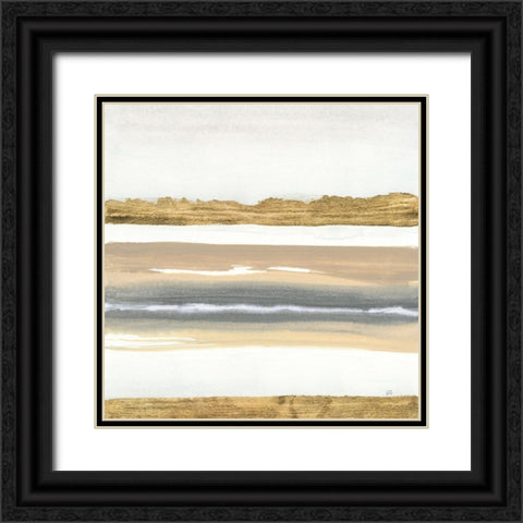 Gold and Gray Sand IV Black Ornate Wood Framed Art Print with Double Matting by Paschke, Chris