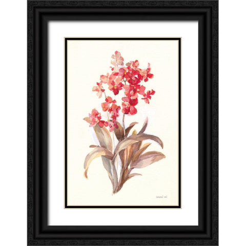 Autumn Orchid I Black Ornate Wood Framed Art Print with Double Matting by Nai, Danhui