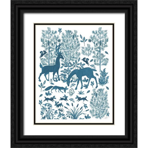 Forest Life Otomi Black Ornate Wood Framed Art Print with Double Matting by Thomas, Miranda