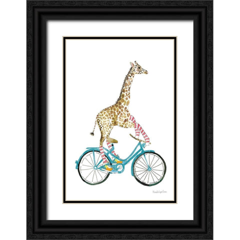 Giraffe Joy Ride I No Balloons Black Ornate Wood Framed Art Print with Double Matting by Charro, Mercedes Lopez