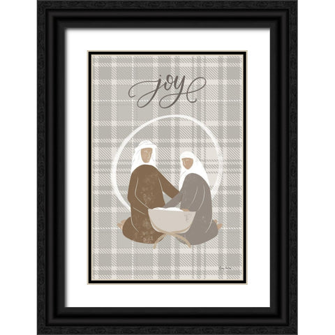 Nativity II Joy Black Ornate Wood Framed Art Print with Double Matting by Thorns, Becky