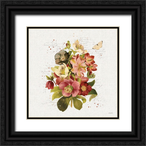 Vintage Petals VIII Black Ornate Wood Framed Art Print with Double Matting by Pertiet, Katie