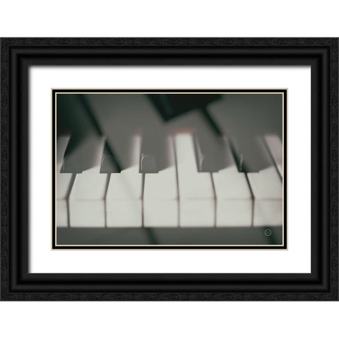 Piano Lounge III Black Ornate Wood Framed Art Print with Double Matting by Larson, Nathan