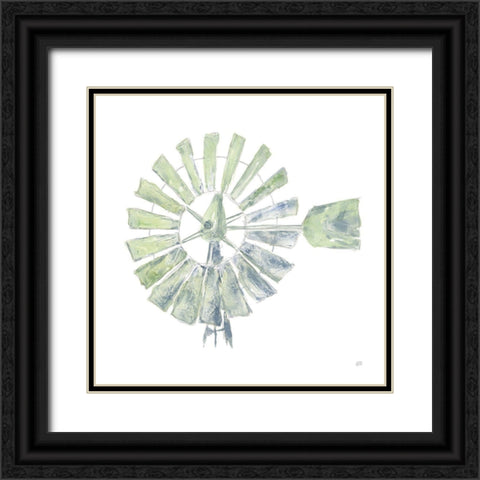 Textural Windmill III Black Ornate Wood Framed Art Print with Double Matting by Paschke, Chris