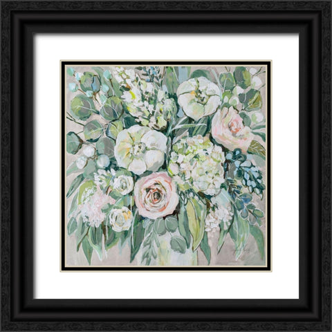 White Wedding on Gray Black Ornate Wood Framed Art Print with Double Matting by Vertentes, Jeanette