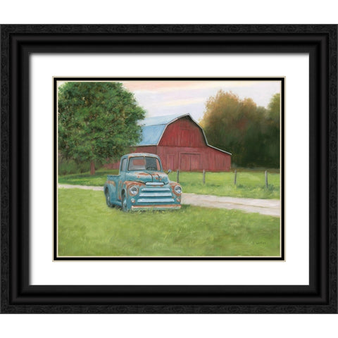 Vintage Truck Black Ornate Wood Framed Art Print with Double Matting by Wiens, James