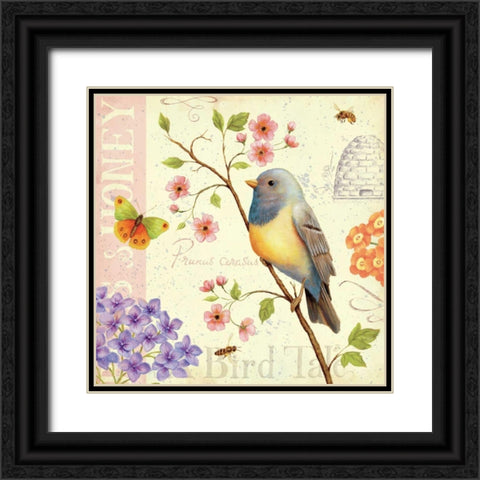 Birds and Bees I Black Ornate Wood Framed Art Print with Double Matting by Brissonnet, Daphne